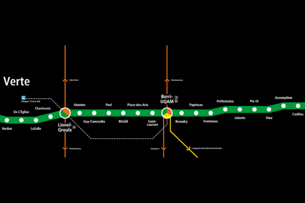 Montréal Subway green line map