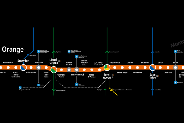 Montréal Subway orange line map