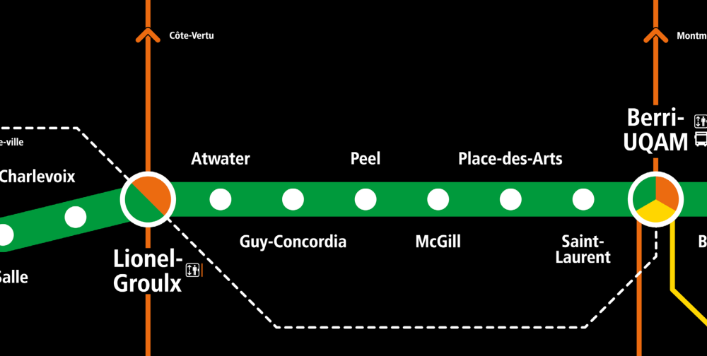 Montréal Subway green line, detail